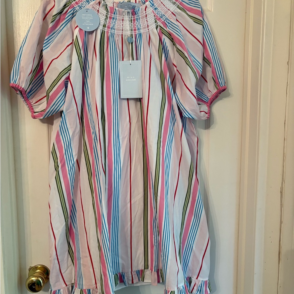 Hill House Genevieve Nap Dress Rainbow Stripe XL